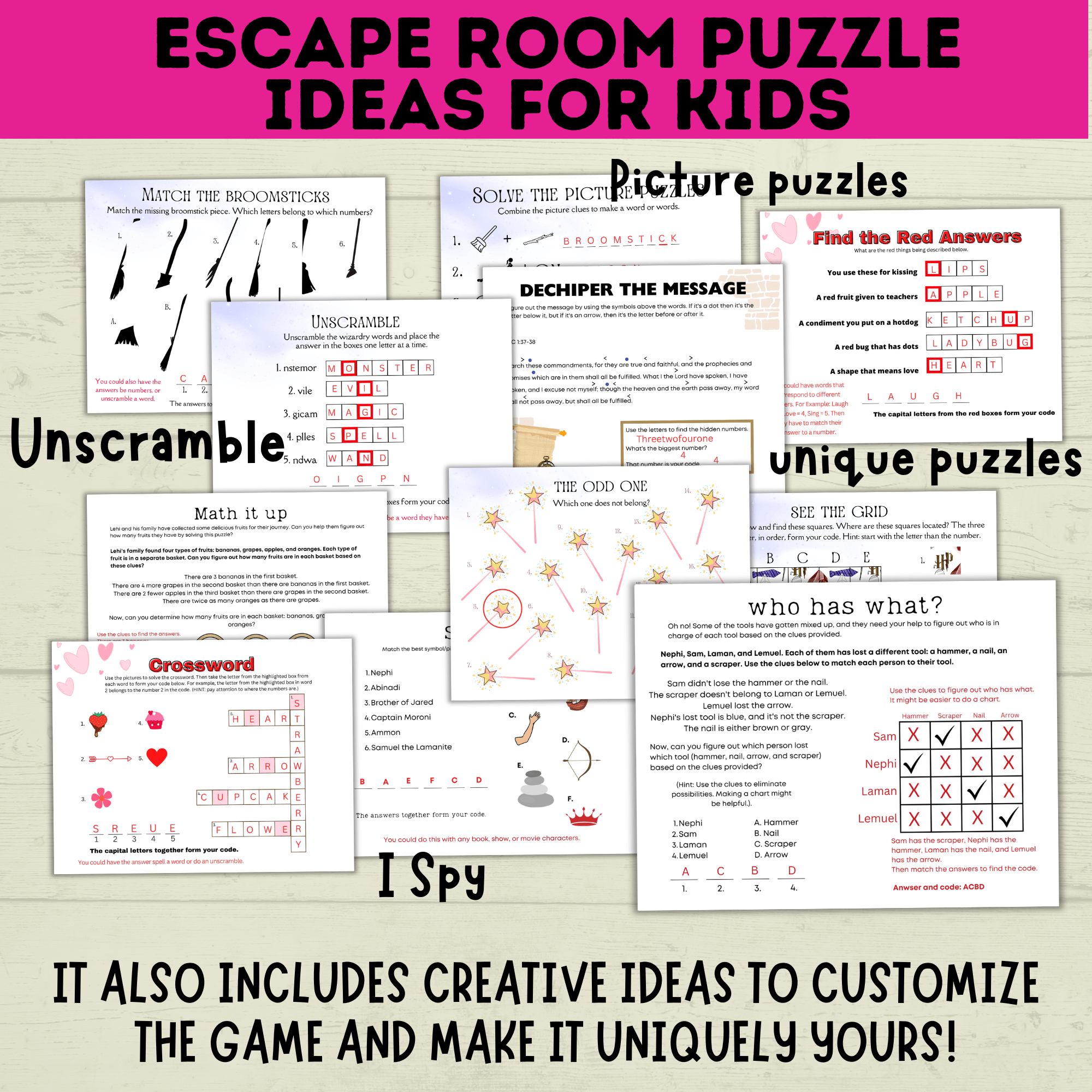 Escape Room Puzzles | Escape Room Ideas | Escape Room Games | Games for Kids | Party Games | Puzzles for Kids | Printable Escape Room
