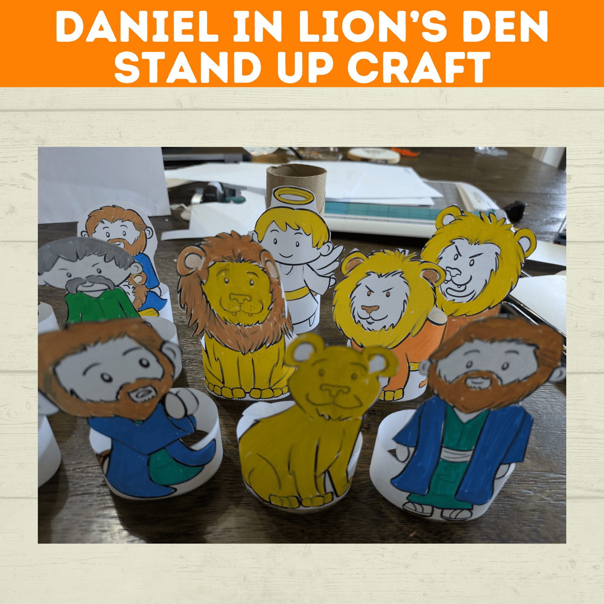 Bible Characters Daniel in the Lion's Den Craft for Kids, Sunday School Crafts, Bible Coloring Pages Lesson, Digital Download, PDF
