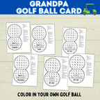 Grandparent's Day | Grandpa Card | Golf Ball Card | Golf Card for Grandpa | Papa Card | Grandad Card | Gramps Card | Digital Download