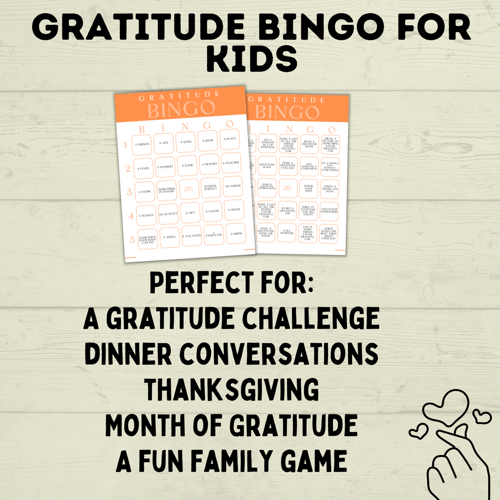 Gratitude Bingo for Kids | Bingo for Kids | Gratitude Game | Thanksgiving Game | Grateful Game | Thankful Game| PDF digital download