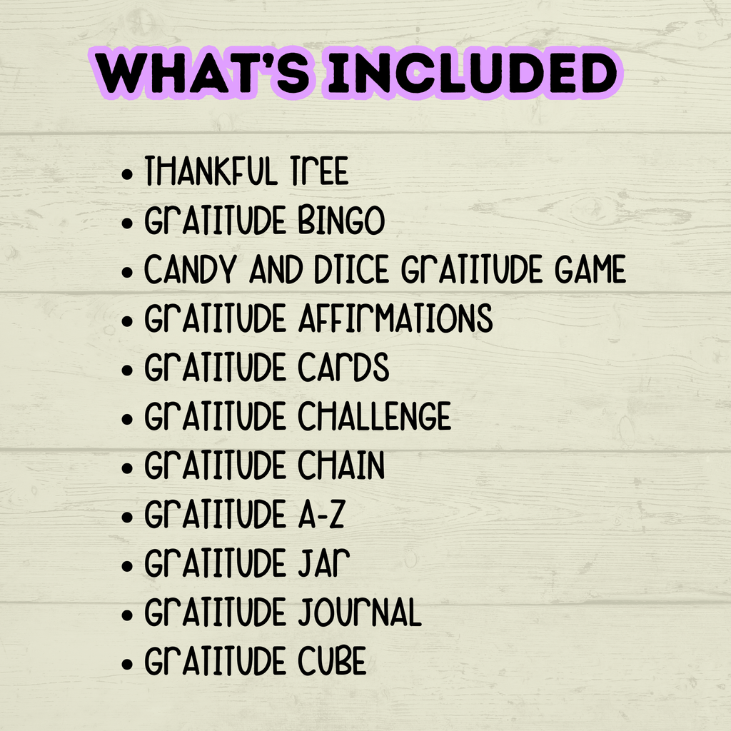 Thanksgiving Gratitude Bundle affirmations and journal printable for kids and families