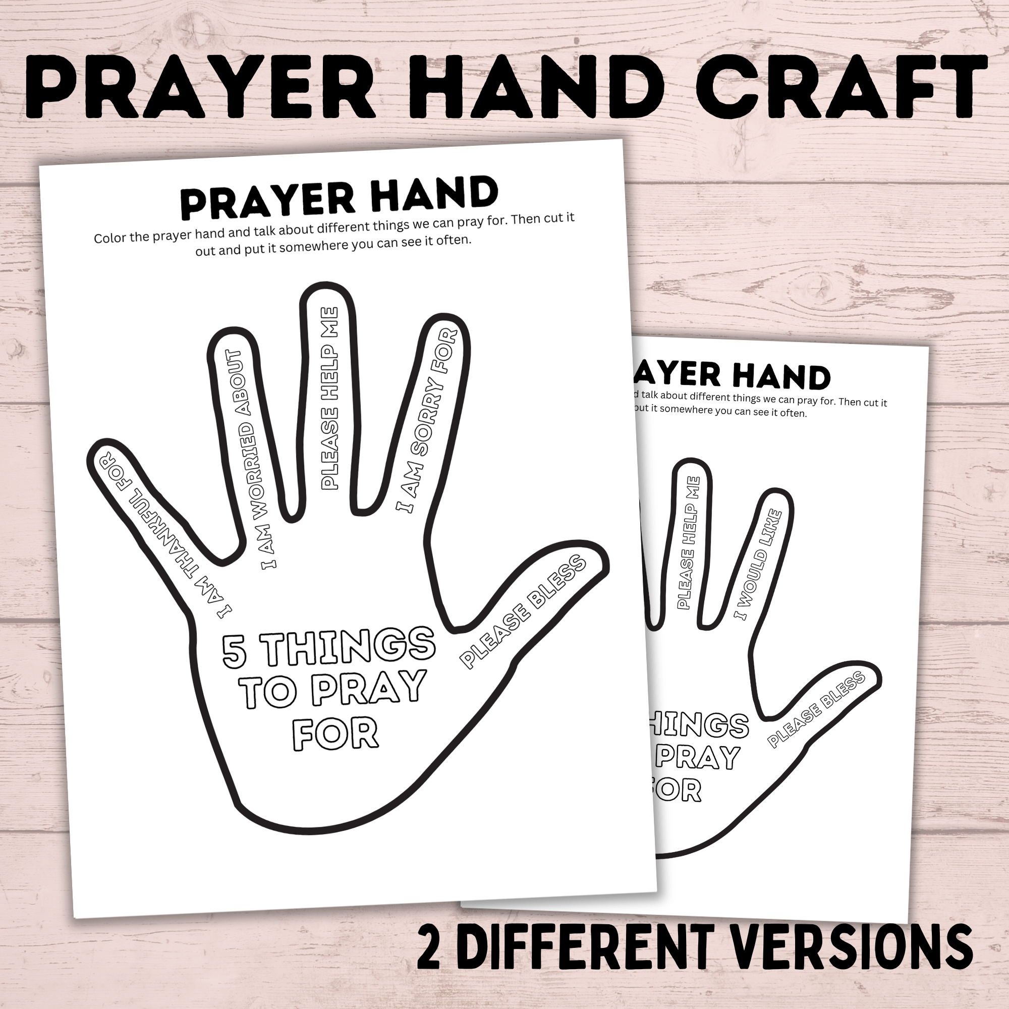 Prayer Hand Craft | Kids Craft | Prayer Craft | Prayer Activities | Crafts for Kids | Toddler Craft | Kids Printables | Sunday School