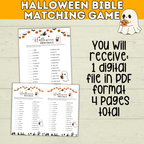 Halloween Bible Matching Game for Kids and Teens | PDF digital download printable | Halloween Games for Kids | Halloween Printables