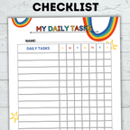 My Daily Task Sheets | Kids Checklist | Daily Routine Checklist | Bedtime Routine | Daily Chore Checklist | Weekly Checklist |