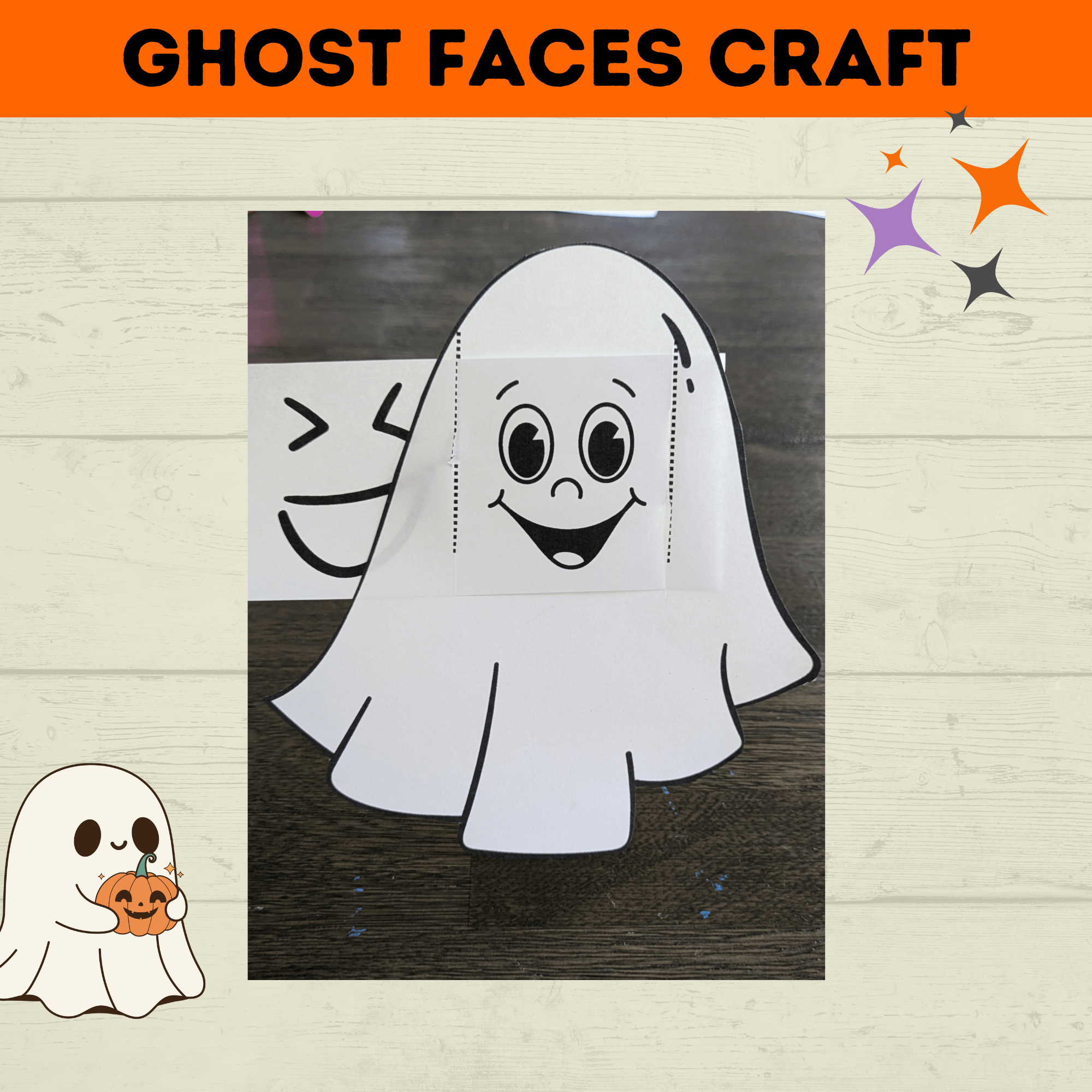 Ghost Craft | Ghost Faces Craft | Halloween Craft | Kids Craft | Craft Template | Ghost Activity | Halloween Printables for kids | Party