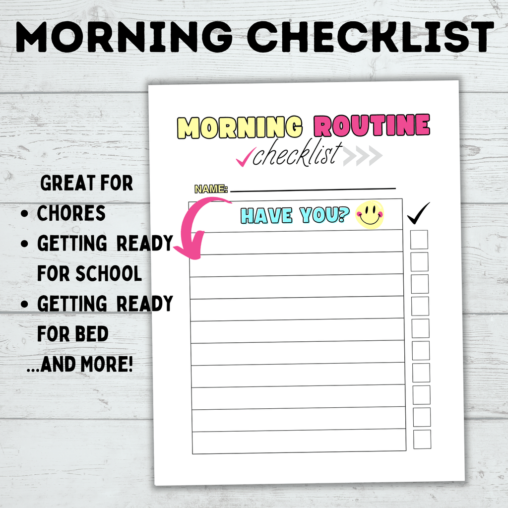 Paper Check Routine Daily Routine Checklist for Kids | Morning Routine Checklist | Bedtime ...