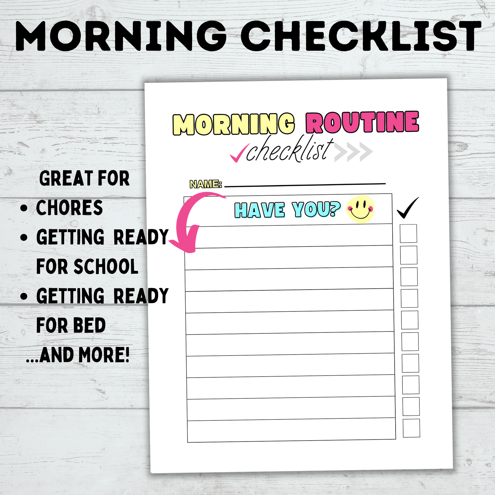 Daily Routine Checklist for Kids | Morning Routine Checklist | Bedtime Routine Checklist | Kids Checklist | Toddler Checklist | Chore Chart