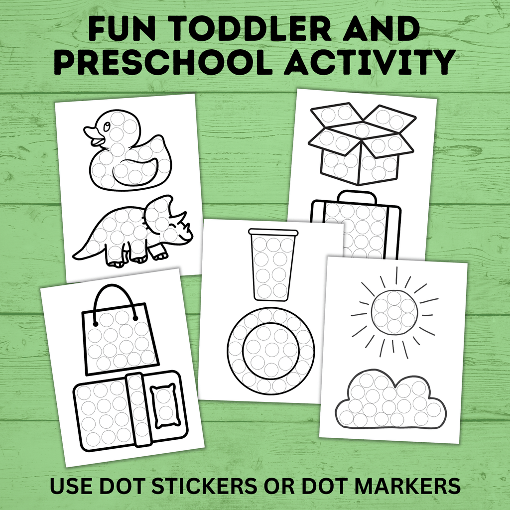 Dot Stickers Activity Sheets | Dot Markers Activity Sheets for Toddlers | Toddler Activities | Toddler Printables | Preschool Activity