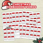 Christmas Classroom Printable Cards Game for Kids, Christmas Forbidden Words