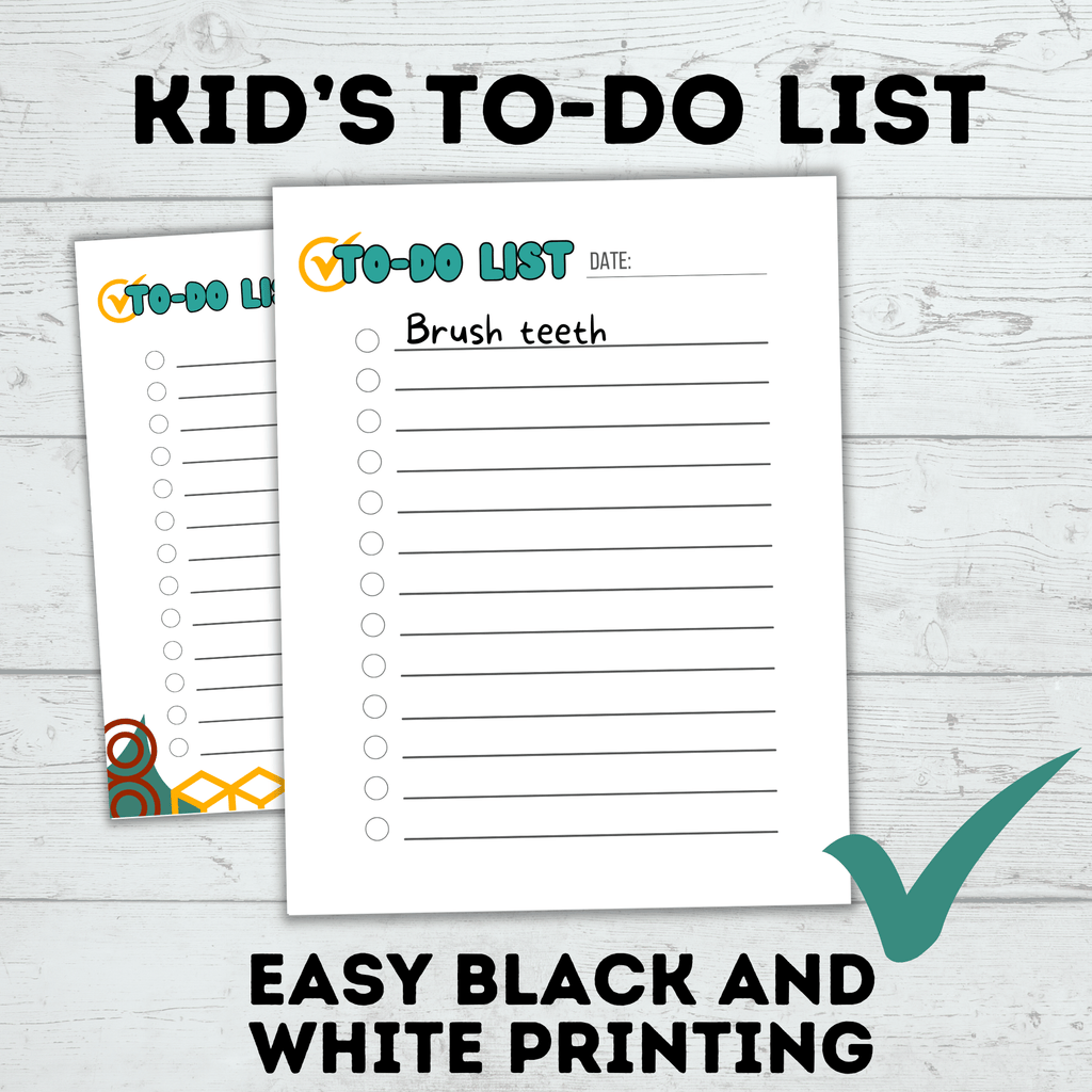 Kid's To-do List and Checklist | Digital Download | Simple Kid's Checklist | Daily to-do List | Kid's List | PDF Download | Daily Routine