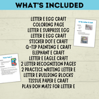 Letter E Crafts for Kids | Preschool Crafts | Alphabet Crafts | Toddler Crafts | Letter Crafts | Kids Crafts | Letter E Printables