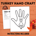 Thanksgiving Turkey Hand Craft | Fall Craft | Thanksgiving Craft | Turkey Craft | Preschool Craft | Gratitude Craft | Kids Craft |