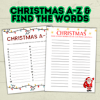 Christmas Classroom Party Printable Word Games for Kids, Group Activities, Family Reunion Holiday Game