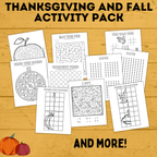 Thanksgiving and Fall Activity Pack for Kids | Fall Activity Pack | Thanksgiving Activity Pack | Thanksgiving Printables | Fall Printables