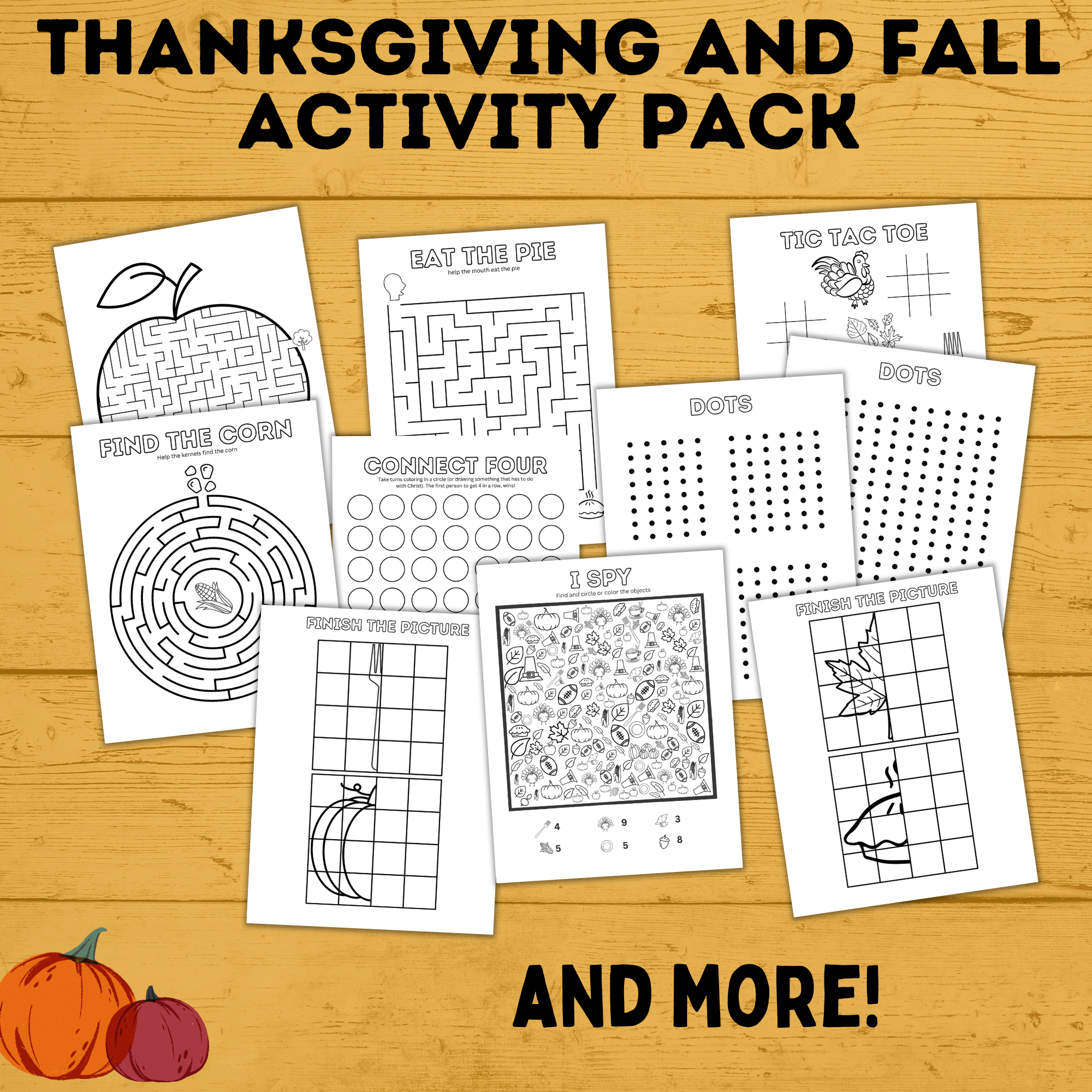 Thanksgiving and Fall Activity Pack for Kids | Fall Activity Pack | Thanksgiving Activity Pack | Thanksgiving Printables | Fall Printables