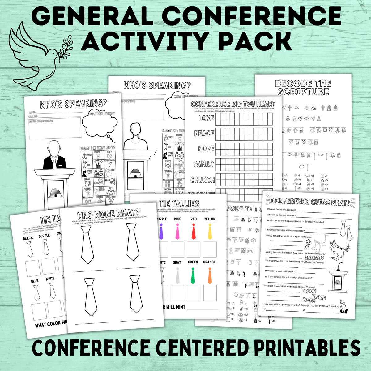 Fun Conference Material General Conference Activity Pack for Kids | Activity Pages for Kids ...