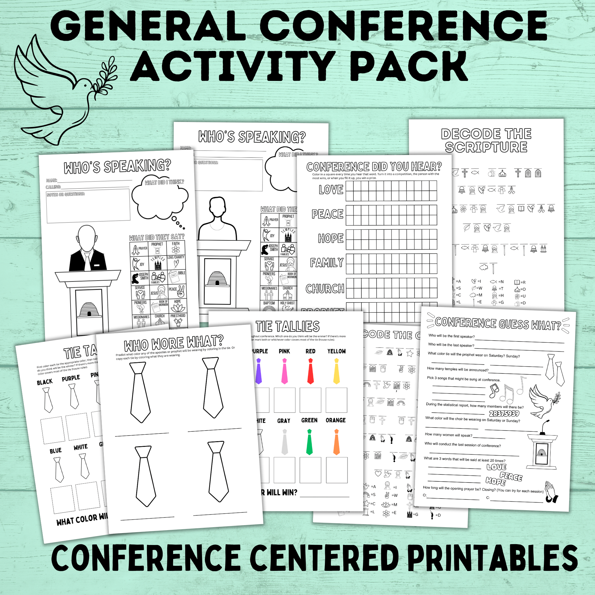 General Conference Activity Pack for Kids | Activity Pages for Kids | Kids Printables | Conference Printables | PDF download | Church