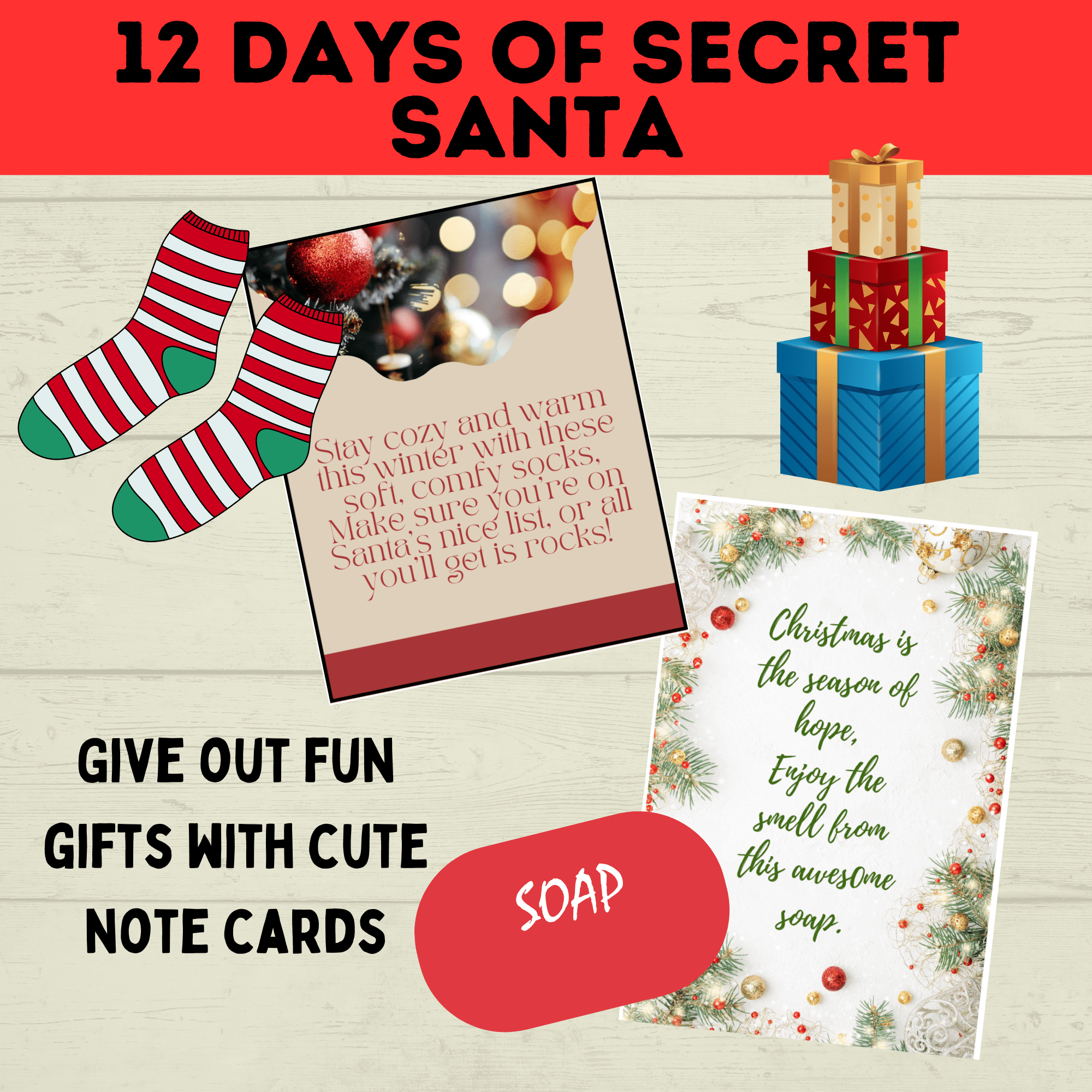 Christmas Gifts | 12 Days of Secret Santa for Kids | Christmas Games | Christmas Activities for Kids | Secret Santa | Christmas Cards |