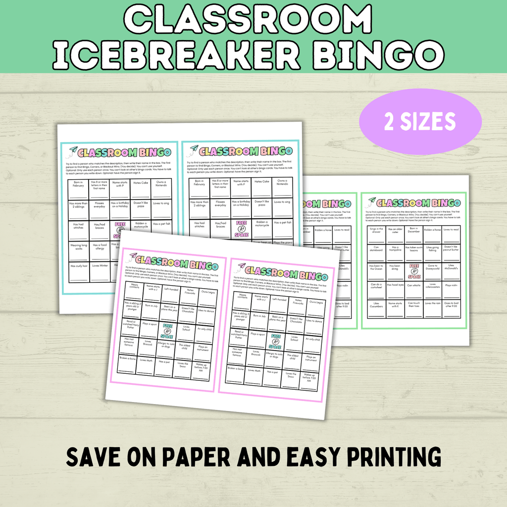 Classroom Bingo | Back to School Bingo | Getting to Know You Bingo | Human Bingo | Ice Breaker Games for Kids | Back to School Games
