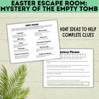 Bible Escape Room | Easter Escape Room | Mystery of the Empty Tomb Escape Room | Printable Escape Room | Easter Games | Escape Room for Kids
