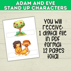Adam and Eve Sin Puppet Craft, Forbidden Fruit, Tree of Knowledge, Genesis Activity for Kids
