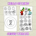 Jesus Spring Wreath, Cut and Paste, Sunday School Craft, Homeschool, With Jesus We Bloom, VBS