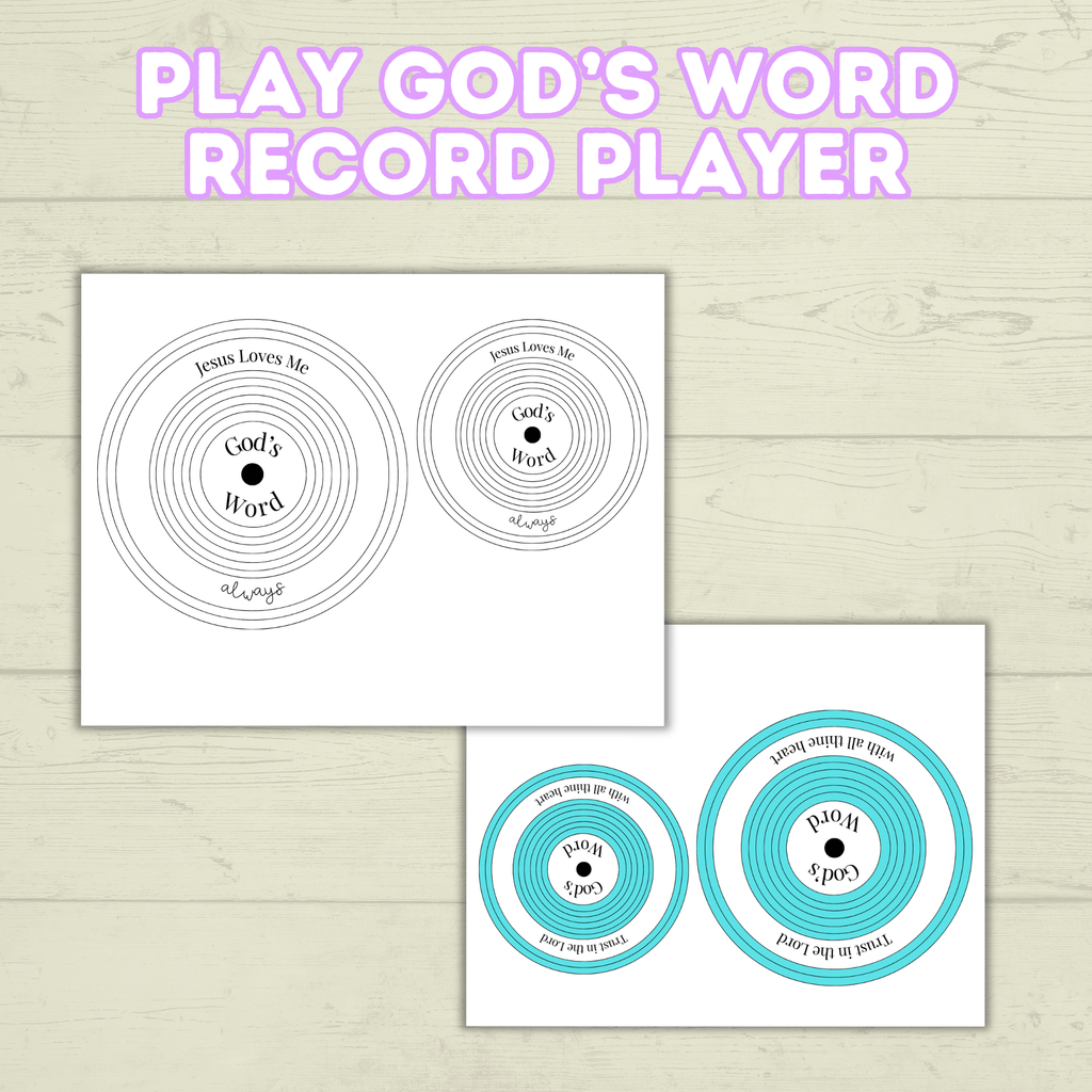 Sunday School Craft, Record Player Craft, God's Word Craft, Bible Craft, Scripture Craft, Bible Lesson, Christian Activity, Cut and Paste