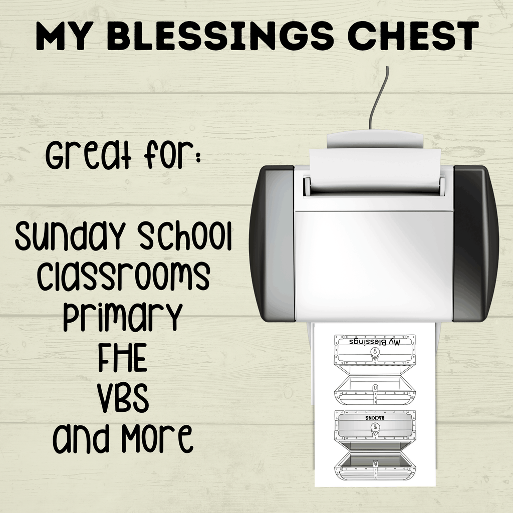 Count Your Blessings Treasure Chest, Sunday School Craft, Cut and Paste Craft, Thankful Craft for Kids