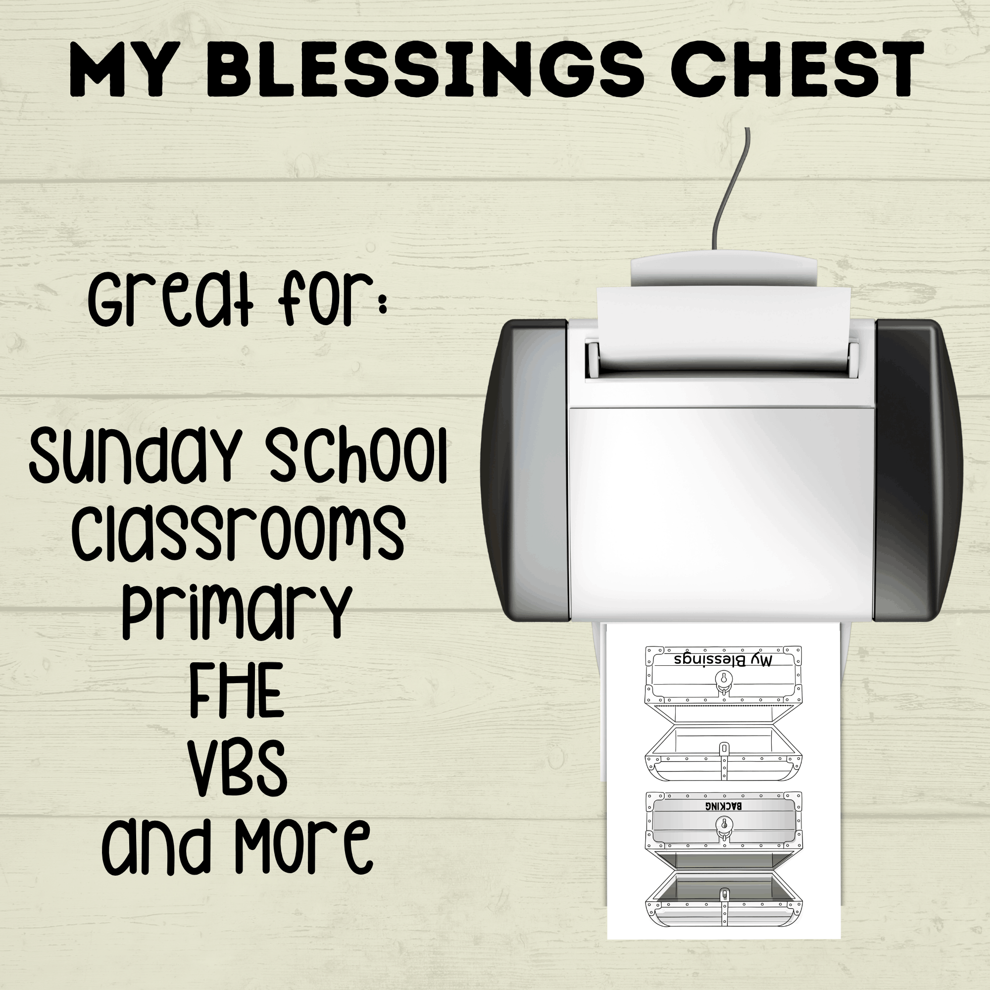 Count Your Blessings Treasure Chest, Sunday School Craft, Cut and Paste Craft, Thankful Craft for Kids