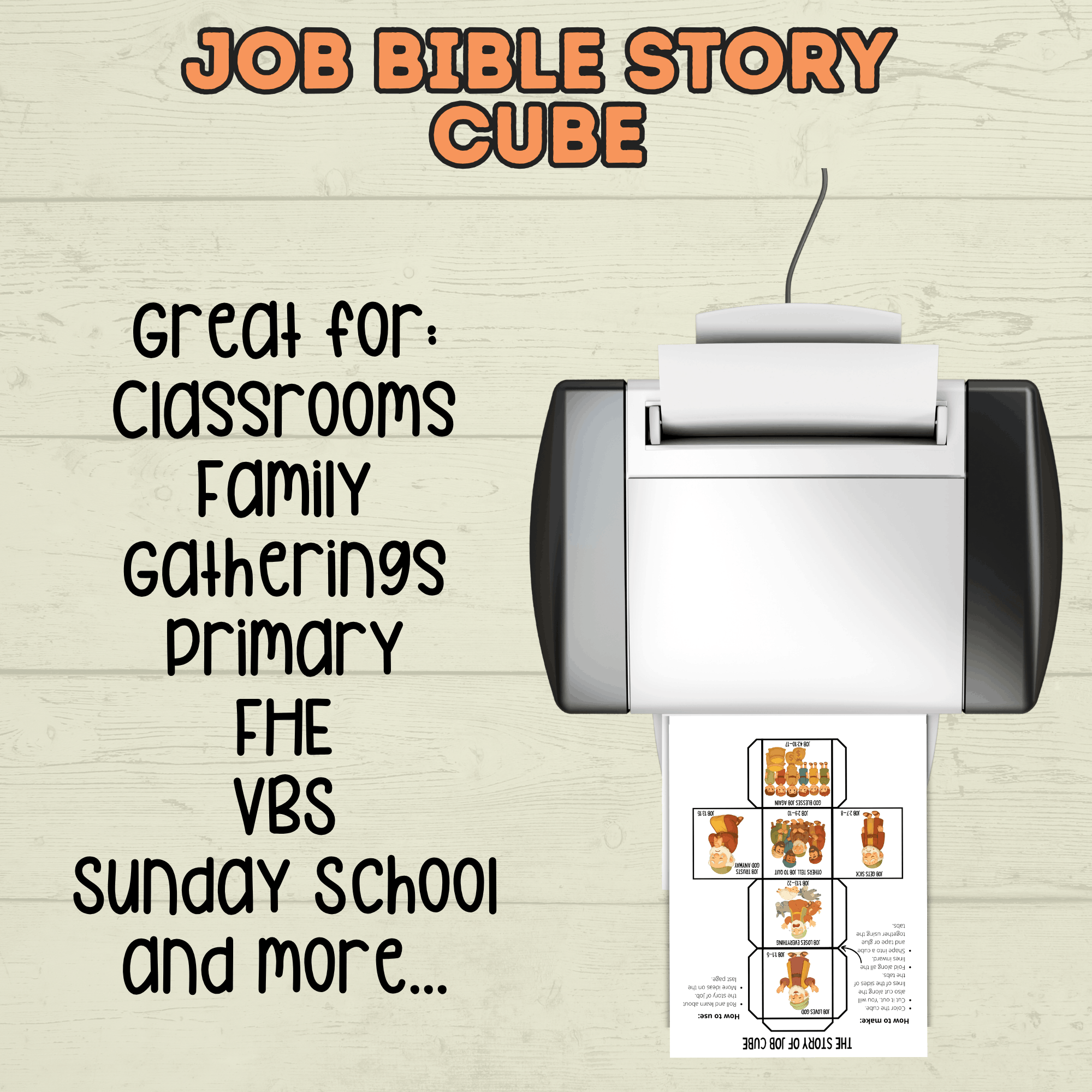 Job Bible Story Cube Craft, Sunday School Crafts, Cube Crafts, Bible Craft