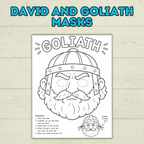 David and Goliath Masks, David Craft, Bible Story Craft, Christian Crafts, Homeschool, Bible Lesson, Sunday School