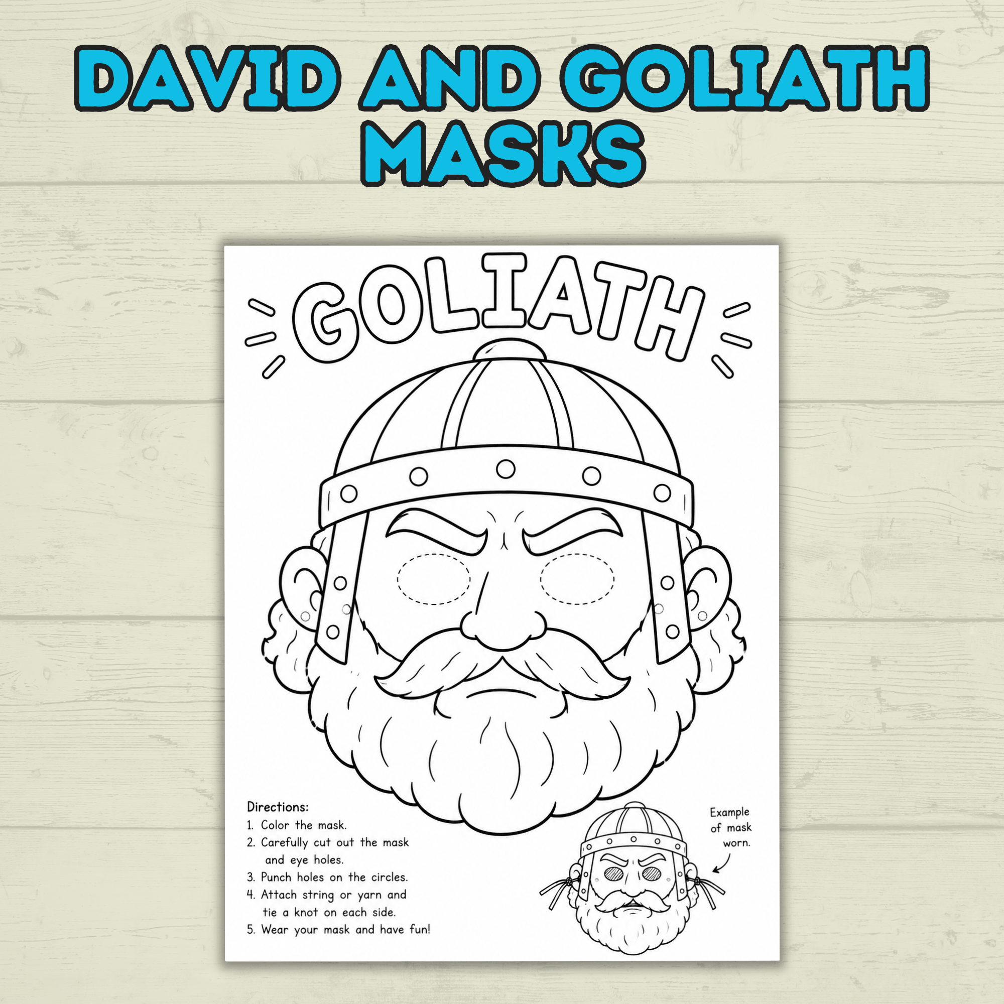 David and Goliath Masks, David Craft, Bible Story Craft, Christian Crafts, Homeschool, Bible Lesson, Sunday School