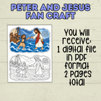 Jesus and Peter Walking on Water Craft, Sunday School Craft, Bible Crafts, New Testament, Homeschool, Christian Activity, Faith Lesson, VBS