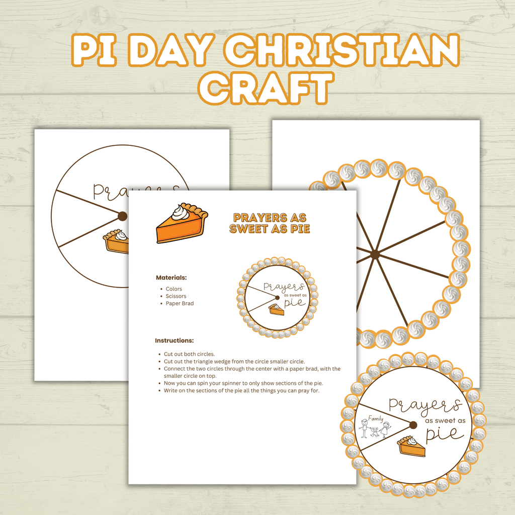 Pie Day Craft, Christian Craft, Bible Study, Sunday School Craft, Christ Craft, Pie Craft, Pie Day Activity, Children's Ministry, Spinner