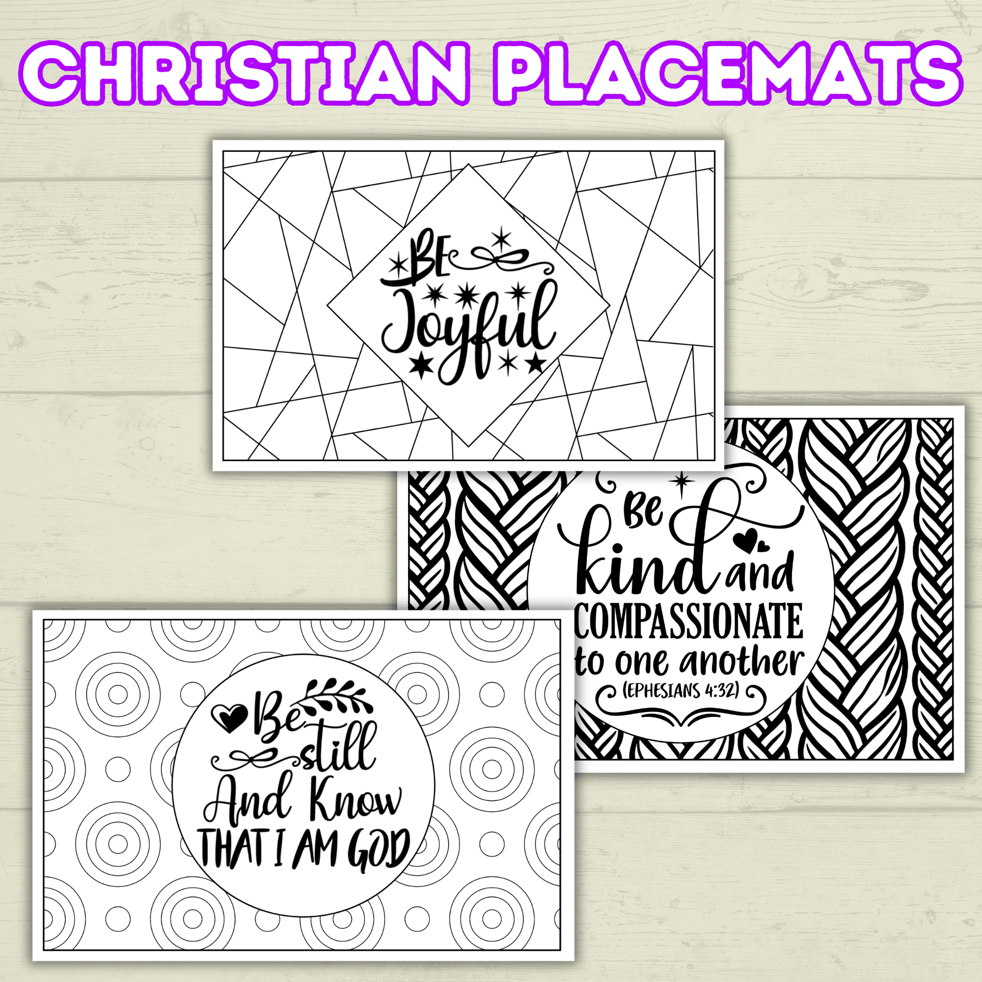 Christian Placemats for Kids and Adults