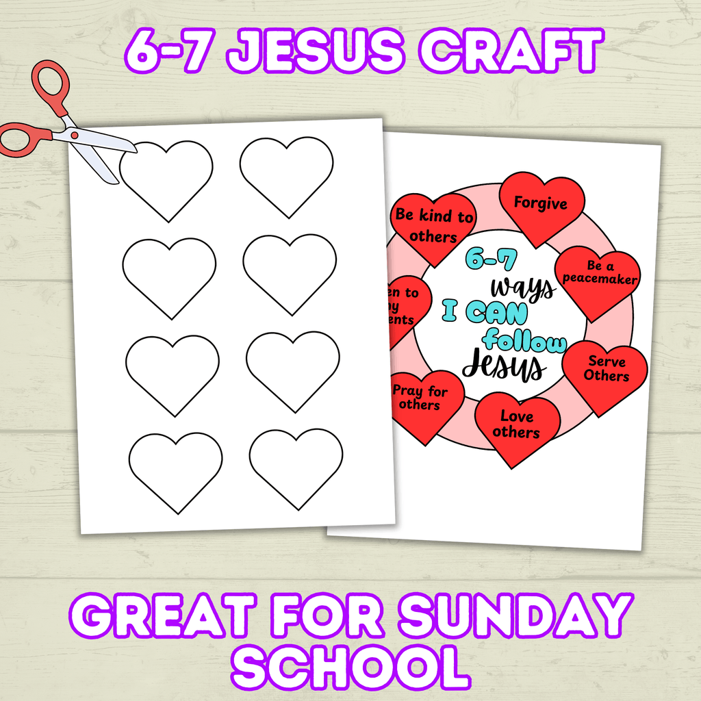 67 Craft, 67 Christian Craft for Kids, Sunday School Craft, I Love Jesus Craft, 67 Kids Activity, Christian Wreath, 67 Coloring Page