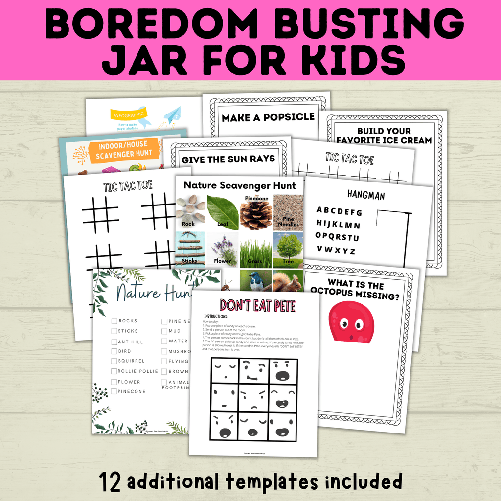 Kids Boredom-Busting Jar | Kids Activities | Kids Printable | Summer Activities | Simple Kids Activities | Toddler Activities | PDF download