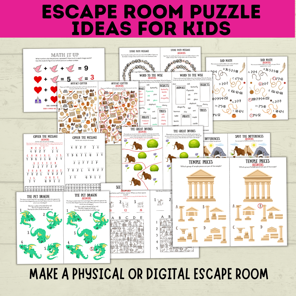 Escape Room Puzzles | Escape Room Ideas | Escape Room Games | Games for Kids | Party Games | Puzzles for Kids | Printable Escape Room