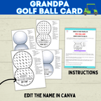 Grandparent's Day | Grandpa Card | Golf Ball Card | Golf Card for Grandpa | Papa Card | Grandad Card | Gramps Card | Digital Download