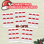 Christmas Classroom Printable Cards Game for Kids, Christmas Forbidden Words