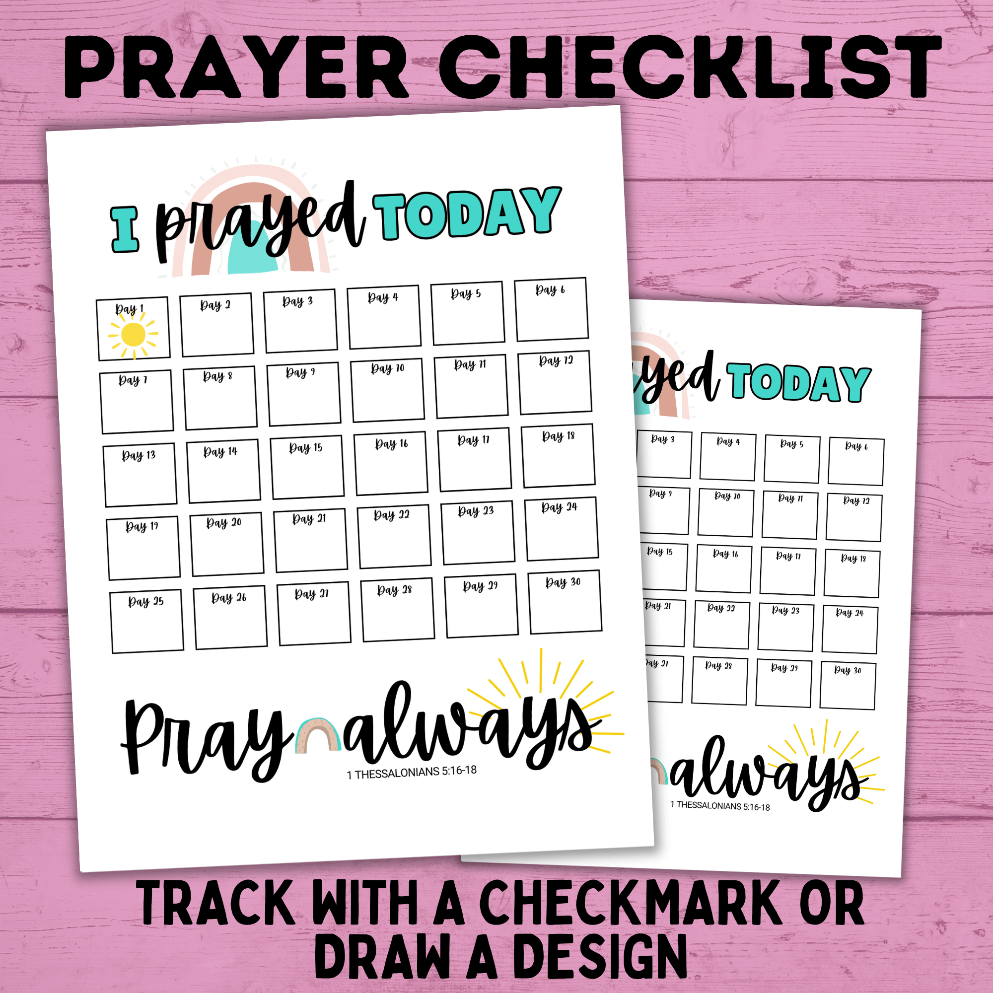 Prayer Tracker | Prayer Checklist | Prayer Printables | Prayer Activity | Prayer Chart | Praying for Kids | Printables for Kids