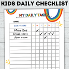My Daily Task Sheets | Kids Checklist | Daily Routine Checklist | Bedtime Routine | Daily Chore Checklist | Weekly Checklist |