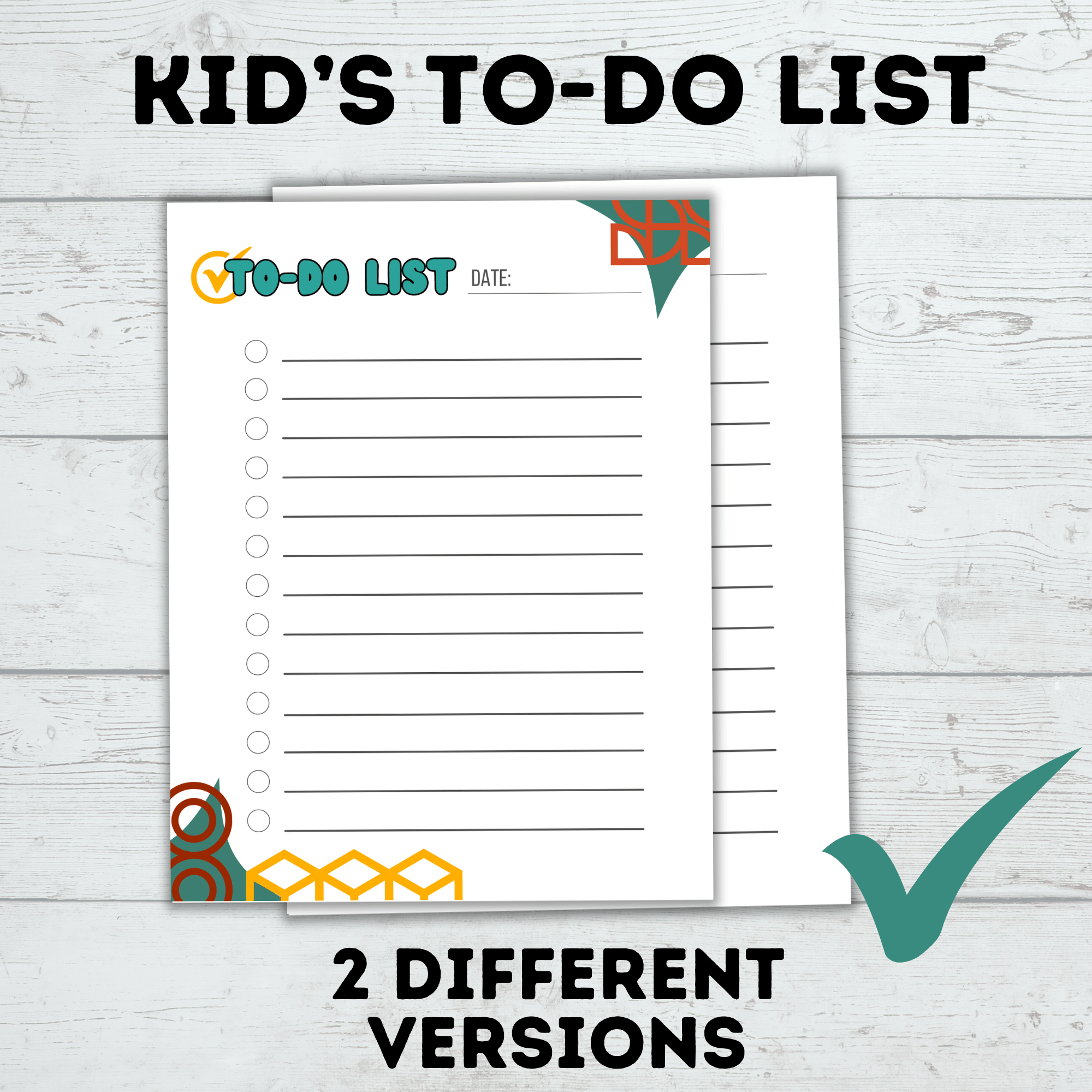 Kid's To-do List and Checklist | Digital Download | Simple Kid's Checklist | Daily to-do List | Kid's List | PDF Download | Daily Routine