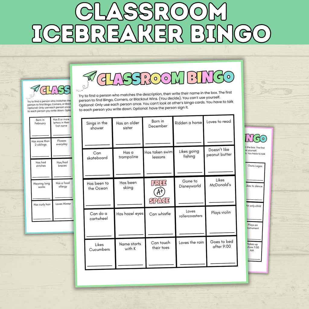 Classroom Bingo | Back to School Bingo | Getting to Know You Bingo | Human Bingo | Ice Breaker Games for Kids | Back to School Games