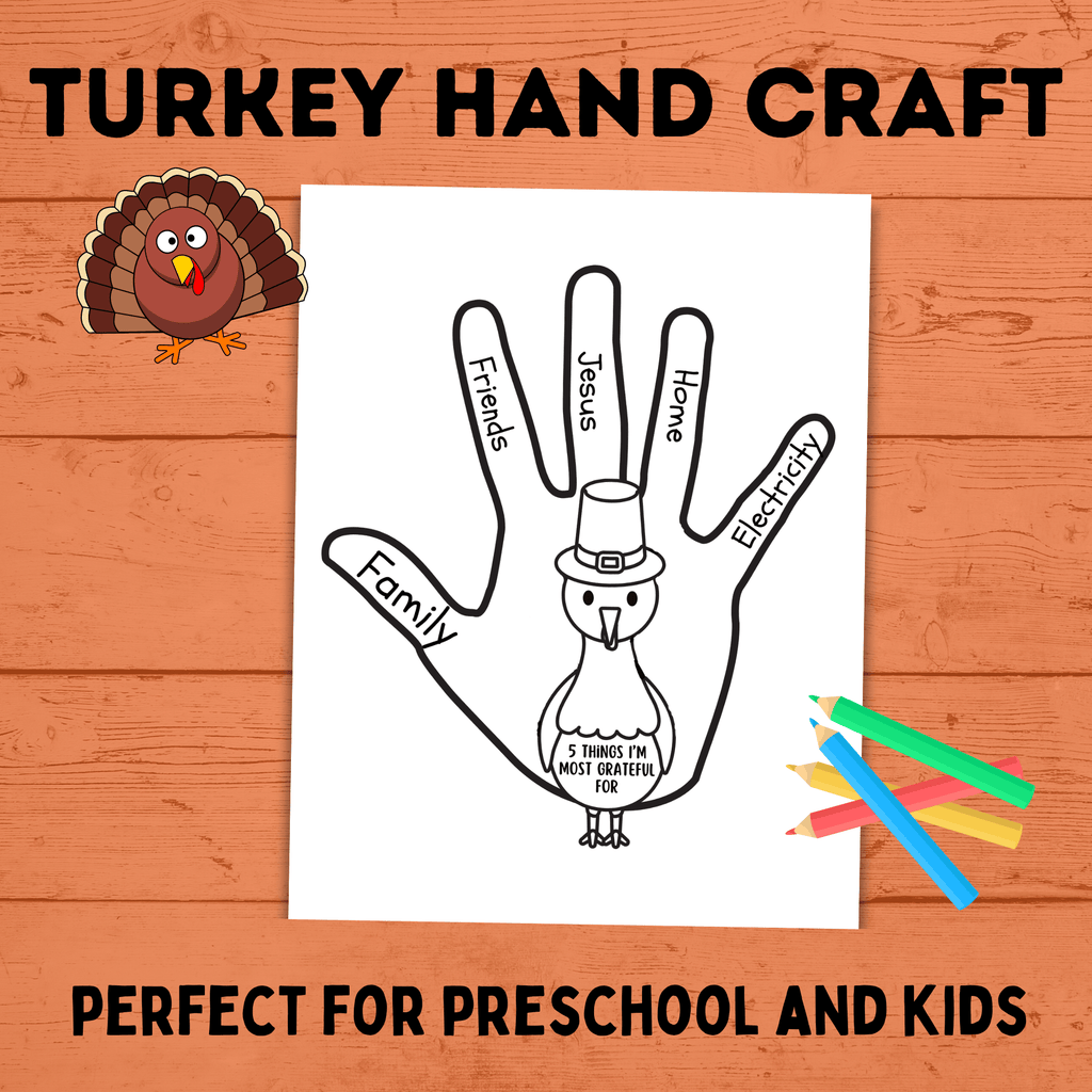 Thanksgiving Turkey Hand Craft | Fall Craft | Thanksgiving Craft | Turkey Craft | Preschool Craft | Gratitude Craft | Kids Craft |