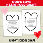 Sunday School Heart Craft for Kids, Christian Bible Verse Printable, Jesus Loves Me