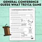 General Conference Guessing Game for Kids | General Conference Trivia for Kids | General Conference Activities | Kids Printables