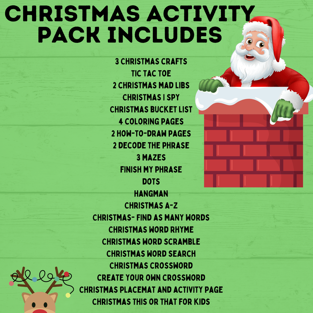 Christmas Activity Pack for Kids | Kids Christmas Activities | Christmas Printables | Christmas Games for Kids | Christmas Crafts