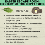 Bible Escape Room | Easter Escape Room | Mystery of the Empty Tomb Escape Room | Printable Escape Room | Easter Games | Escape Room for Kids