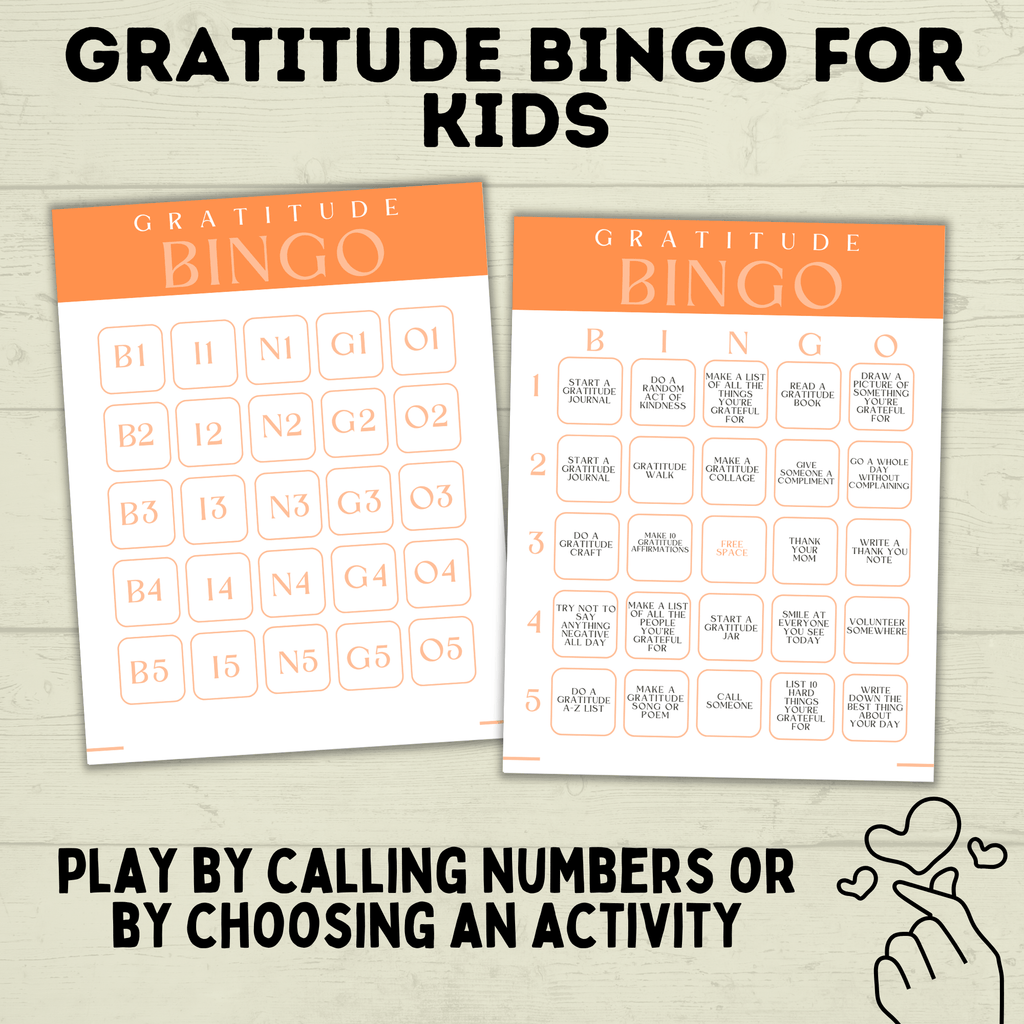 Gratitude Bingo for Kids | Bingo for Kids | Gratitude Game | Thanksgiving Game | Grateful Game | Thankful Game| PDF digital download